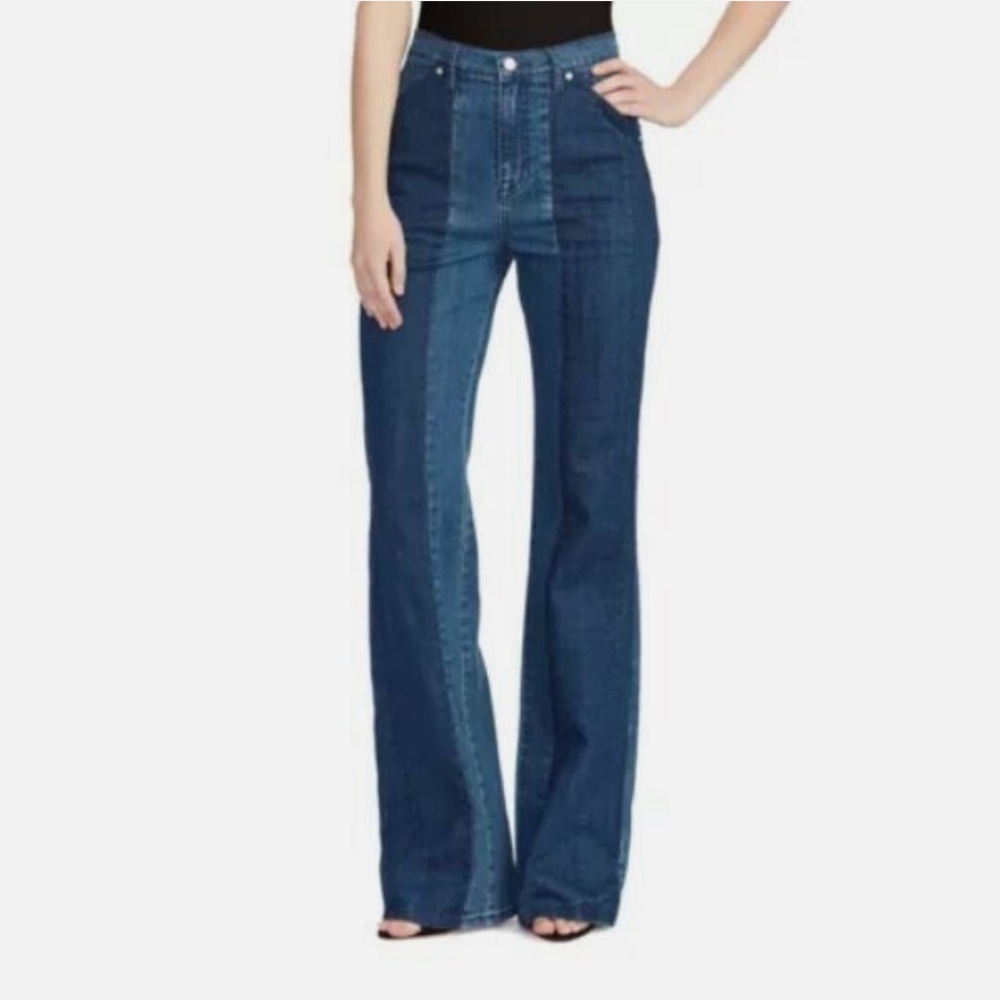 Ella Moss Two-Toned Wide Leg City Jeans